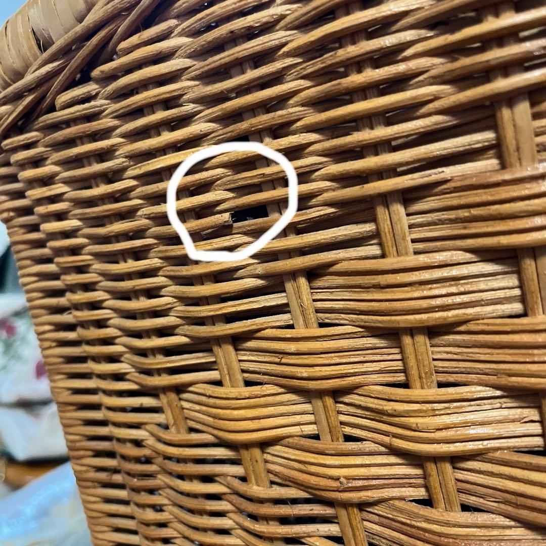 天然素材 蓋付き　ピクニックバスケット