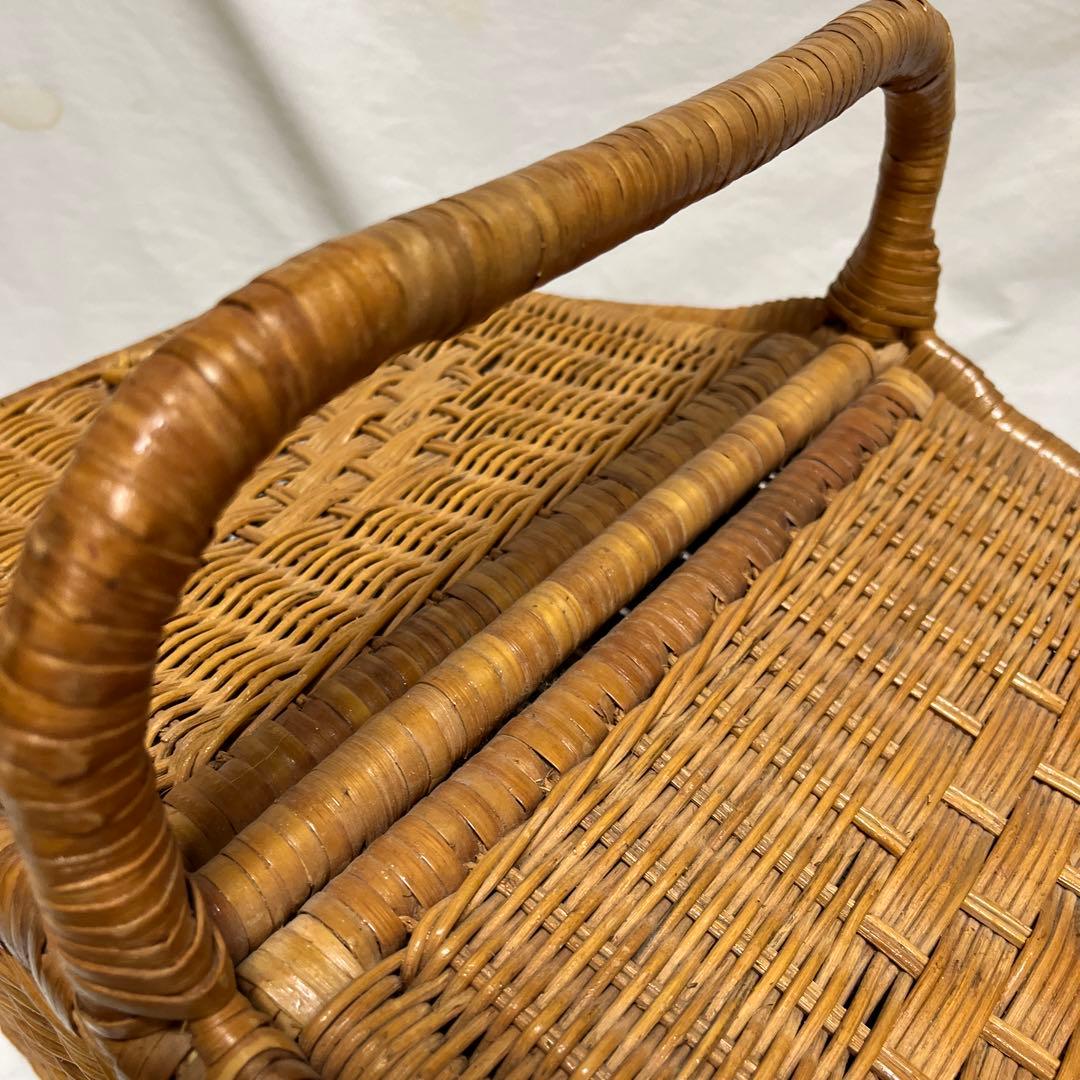 天然素材 蓋付き　ピクニックバスケット