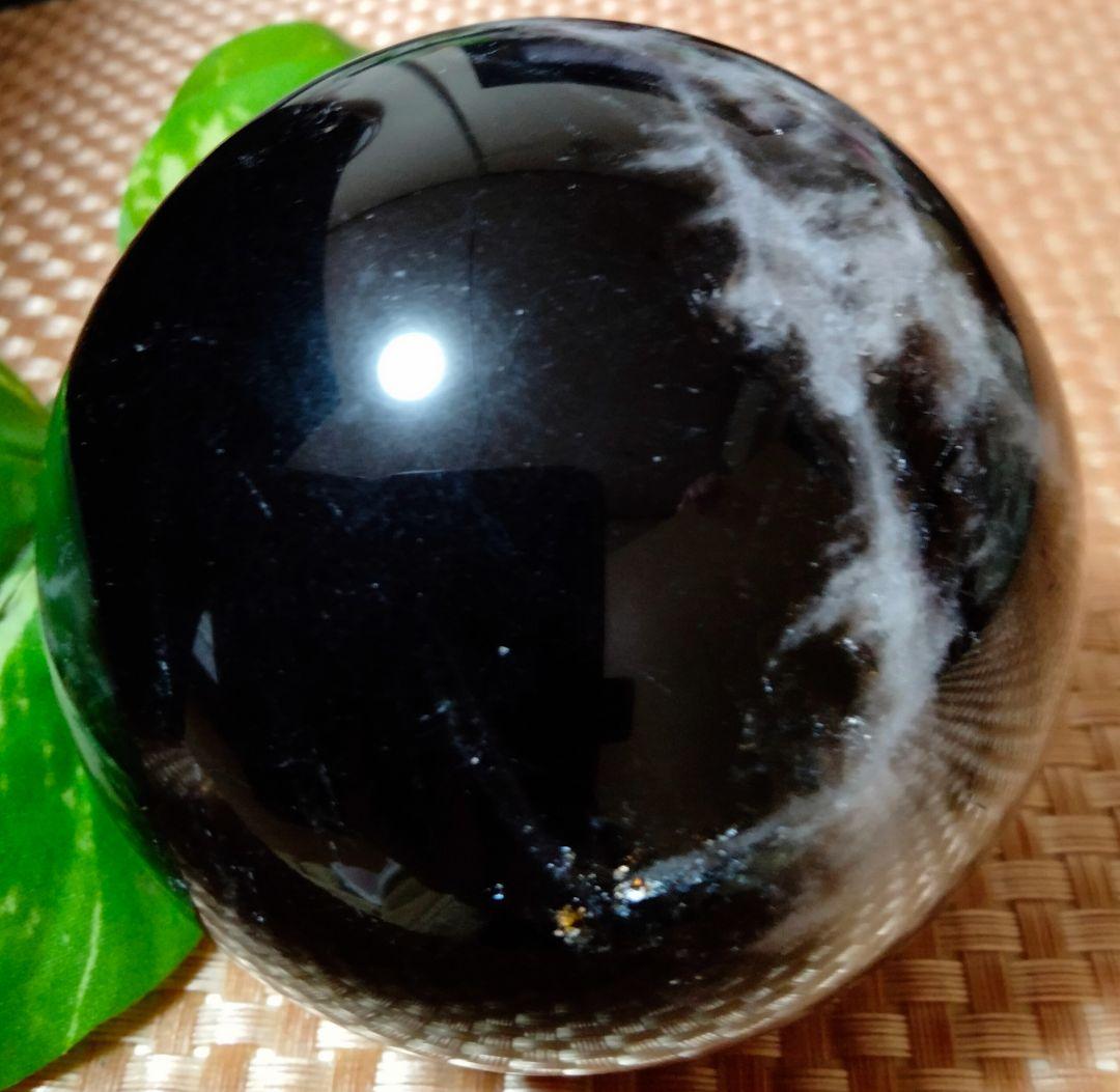 【純天然】★大サイズ★★厄除け・魔除け★天然石83mm モリオン スフィア 丸玉