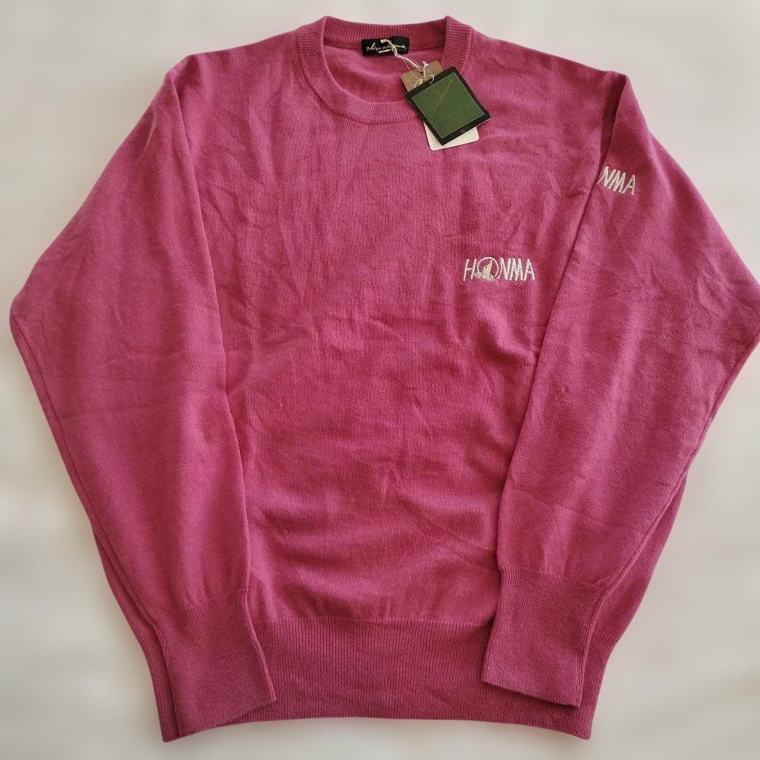 新品タグ付　HONMA 本間ゴルフ　カシミヤ100％　セーター　ピンク　L