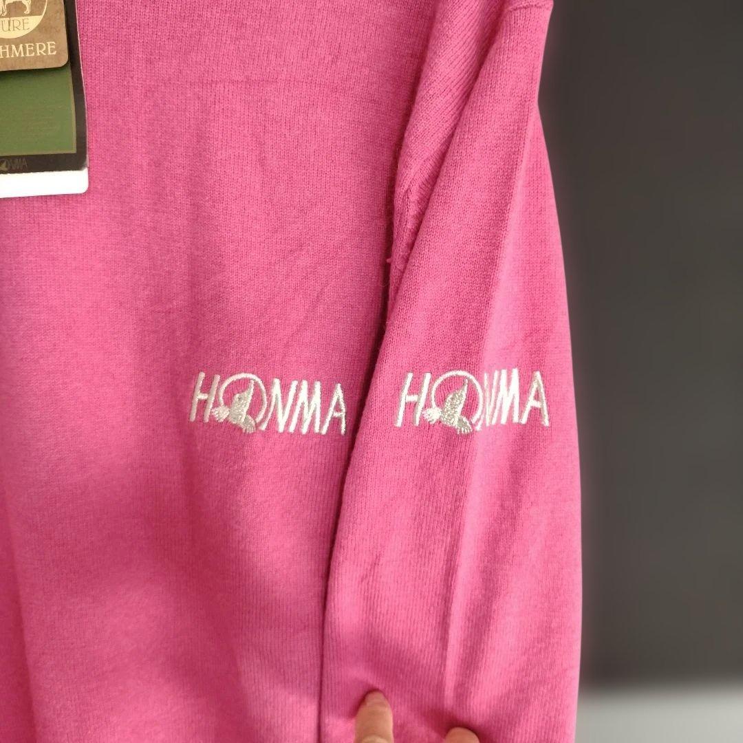 新品タグ付　HONMA 本間ゴルフ　カシミヤ100％　セーター　ピンク　L