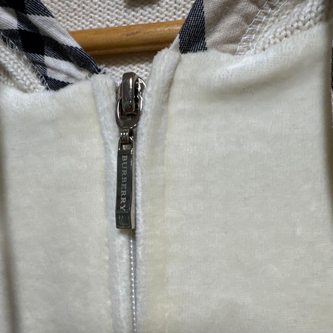 Burberry London ベロア ニット フルジップ パーカー セーター