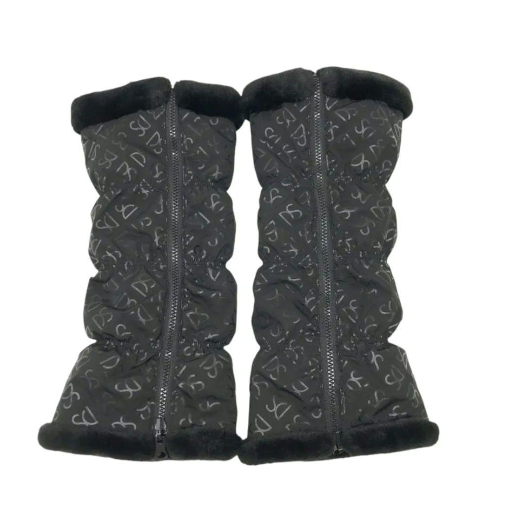 DESCENTEGOLFリバーシブルデザインレッグウォーマー黒 フリーサイズ