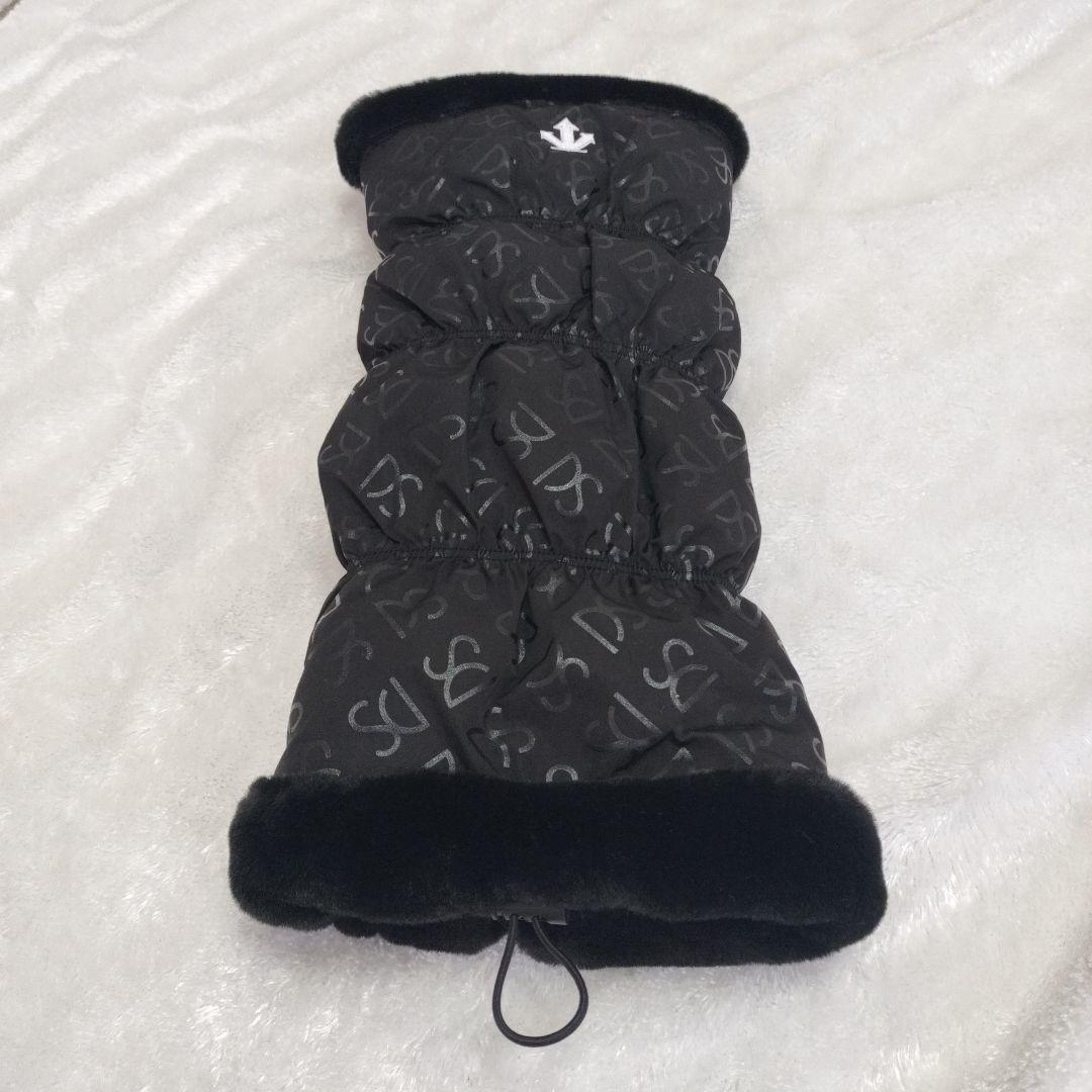 DESCENTEGOLFリバーシブルデザインレッグウォーマー黒 フリーサイズ