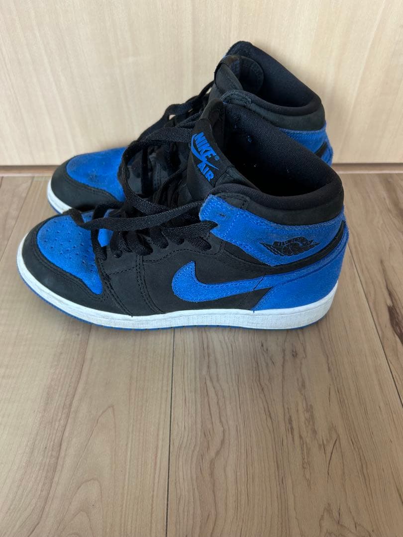 ナイキ AJ1 ミッド 黒青 23cm