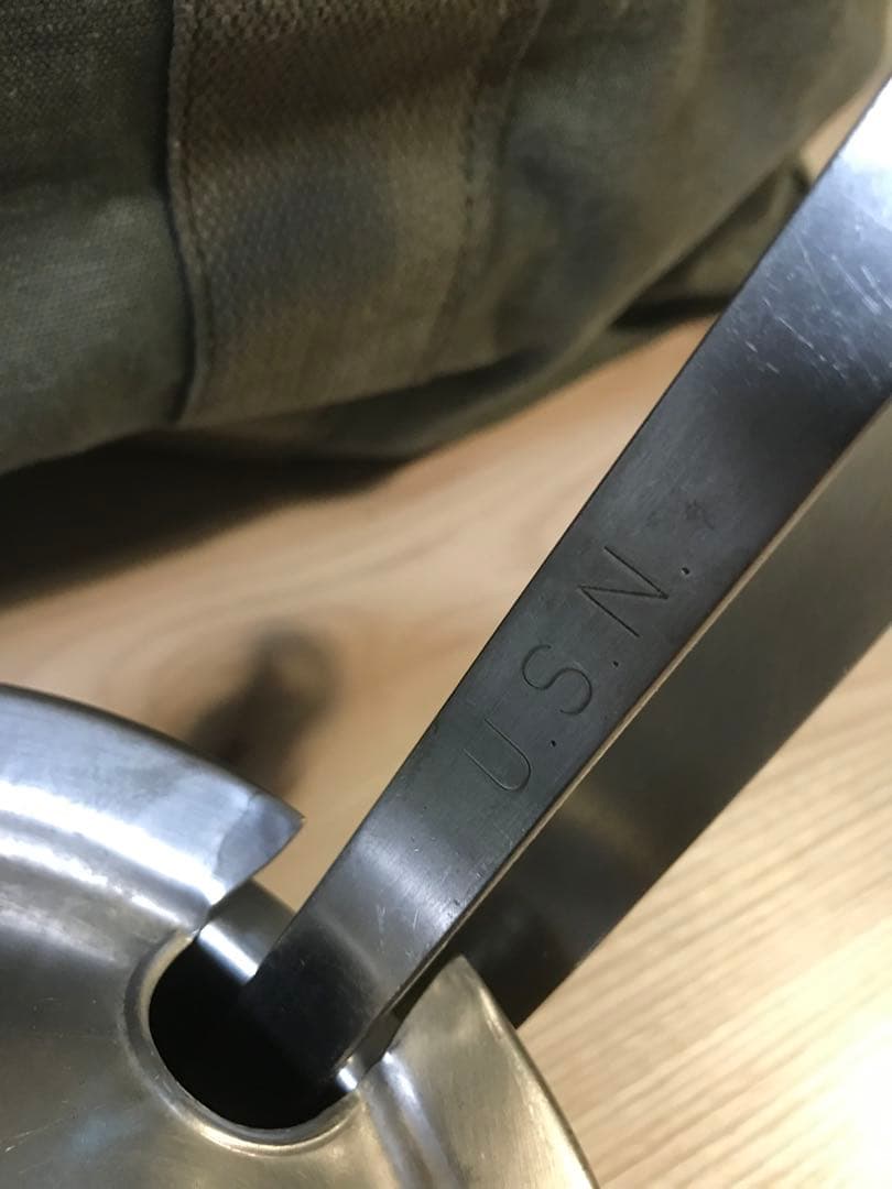 米軍 実物　usn 鍋　お玉　武骨　キャンプ　ミリキャン　カトラリー　アウトドア