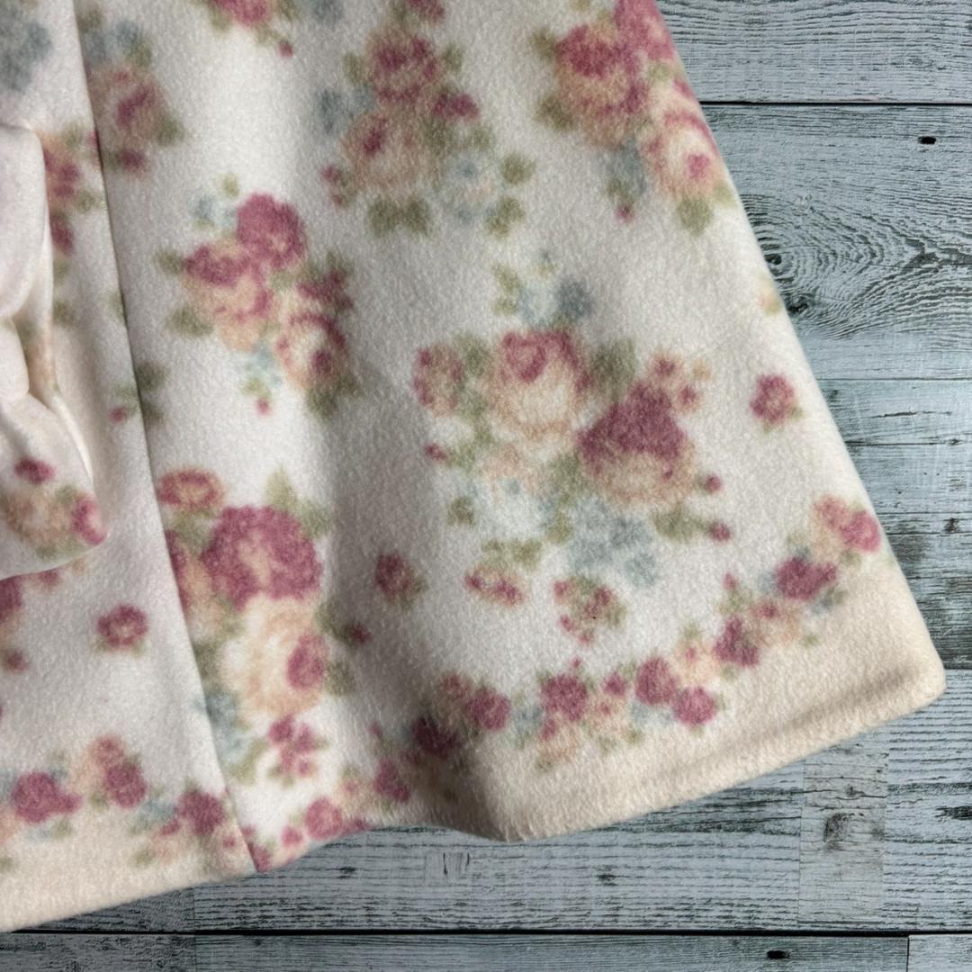 y2k　LIZ LISA リズリサ　花柄ファーポンチョ コート　姫系 平成ギャル