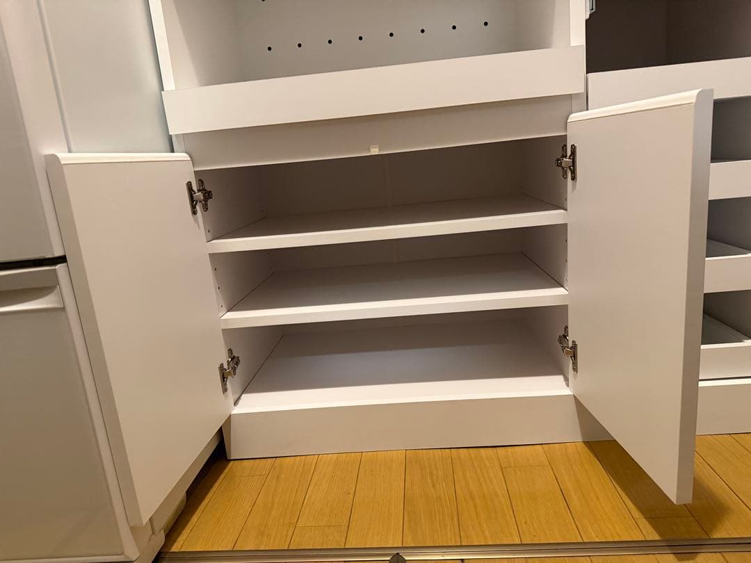 （3/31まで）【LOWYA　幅90】食器棚 レンジ台 コンセント付き