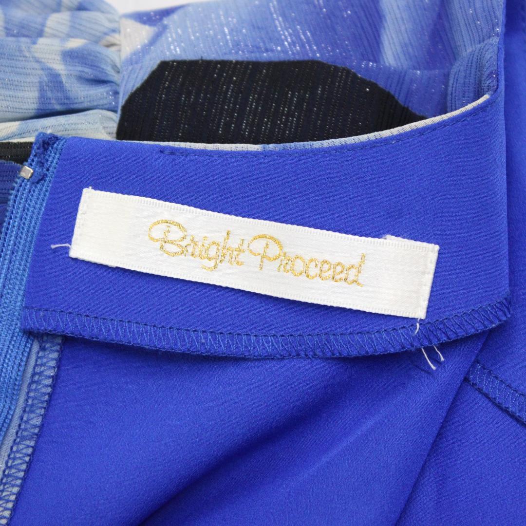 【美品 日本製社交ダンス衣装】上下セット Bright Proceed 青 黒