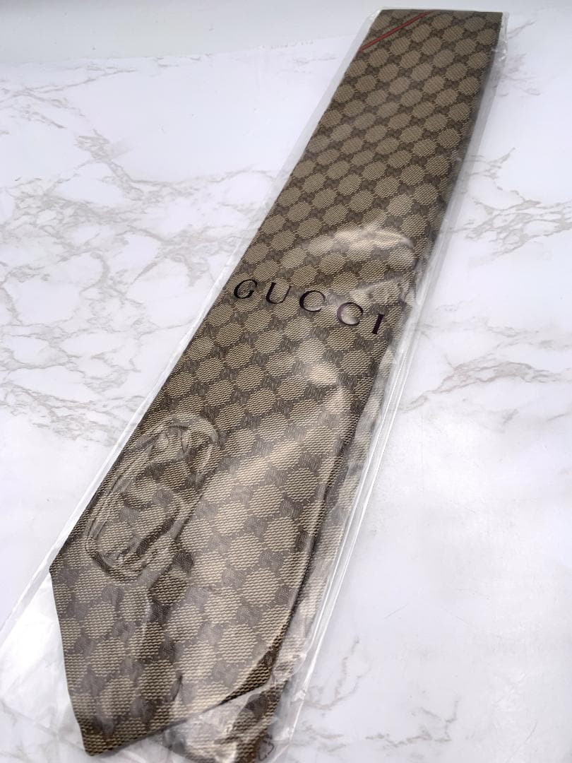 【新品・未使用】GUCCI グッチ GGパターン シルク イタリア製 8cm幅