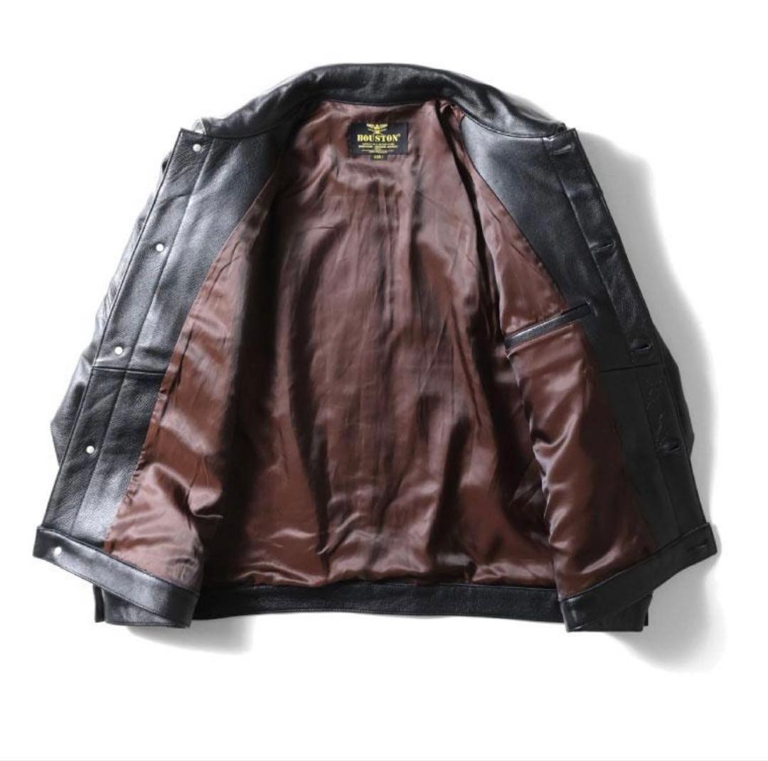 HOUSTON カウレザー ジャケット 1st Tバック ブラック 40Ｇジャン