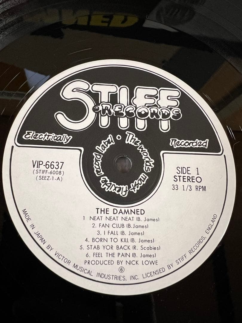 THE DAMNED1977 LP洋楽レコード美盤 STIFF RECORDS