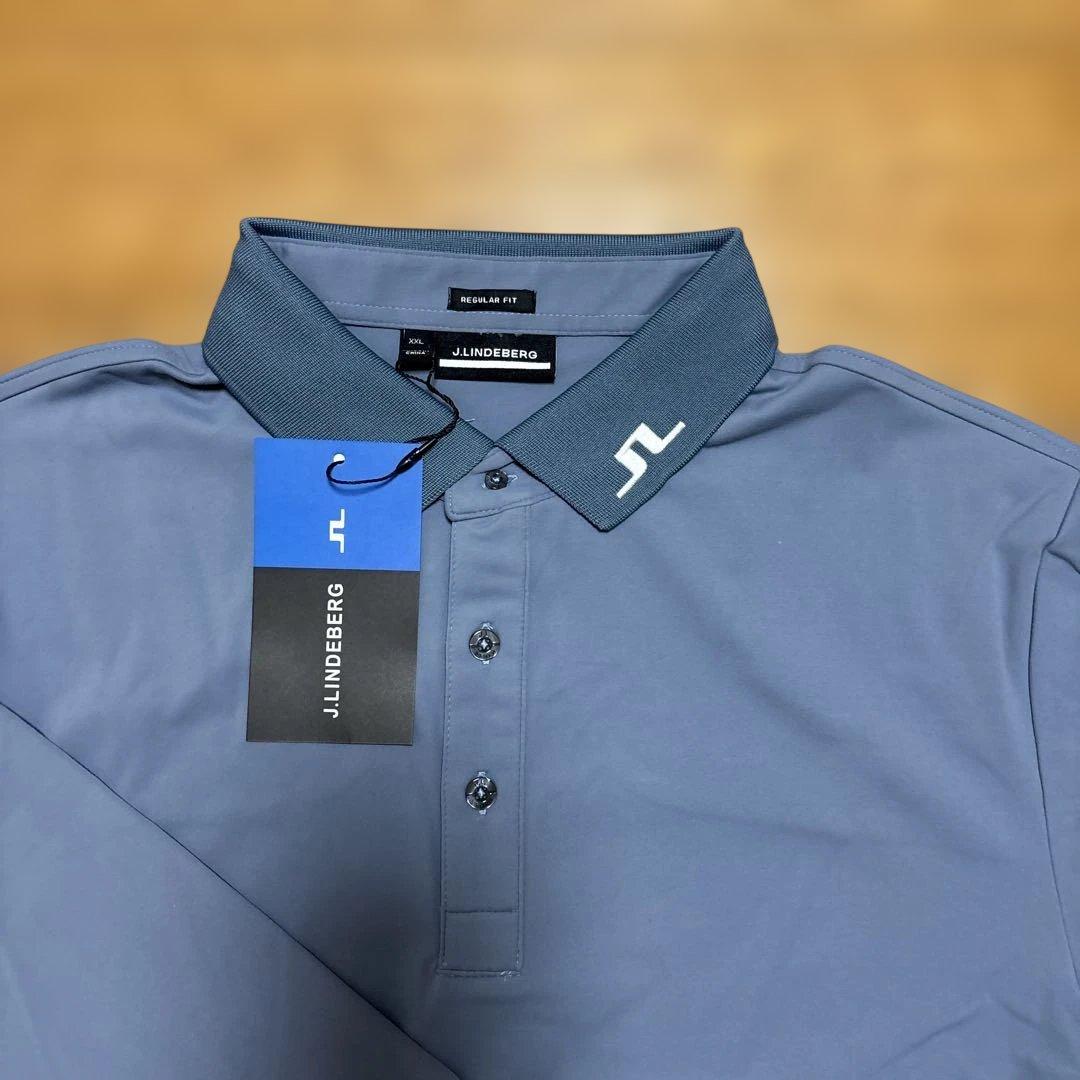 ☆新品☆J.Lindeberg ジェイリンドバーグ　グレー 長袖ポロシャツXXL