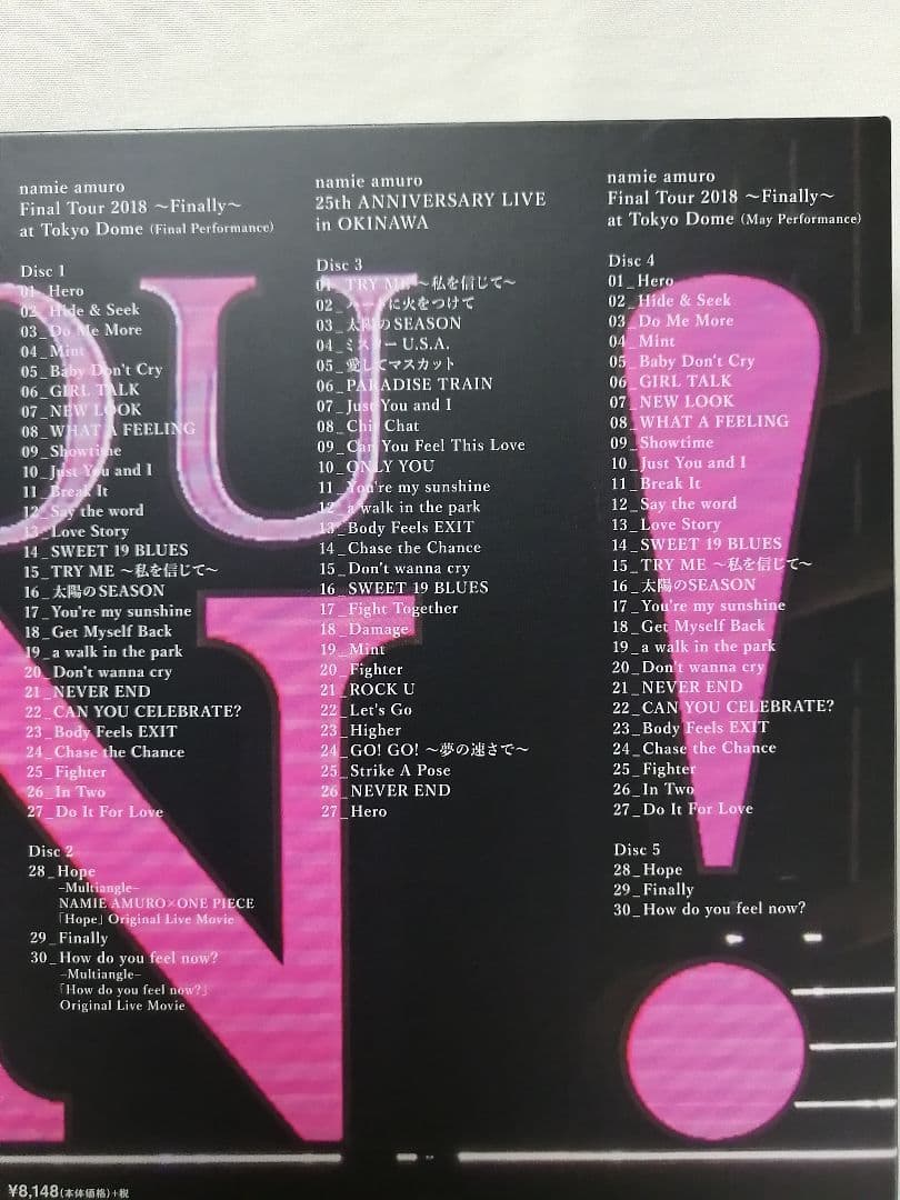 ★安室奈美恵★Final Tour 2018 ～Finally～　　DVD５枚組