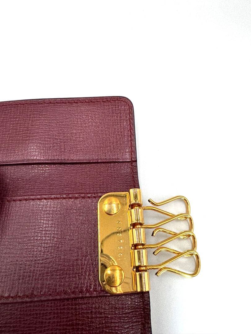 【美品】 Cartier カルティエ 4連キーケース ボルドー