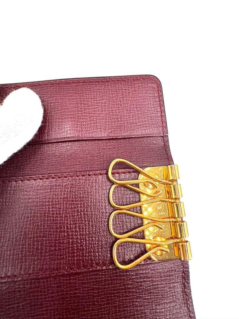 【美品】 Cartier カルティエ 4連キーケース ボルドー