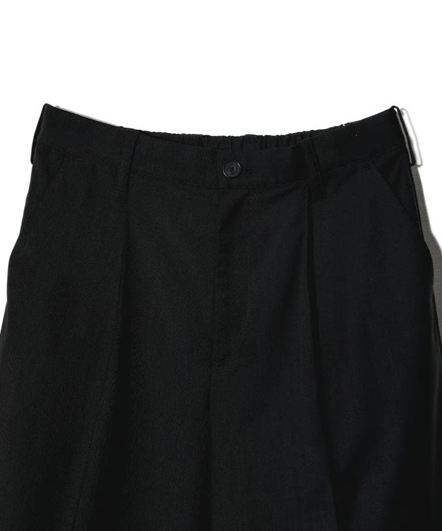 ［CTHY］TWILL WIDE TAPERED SLACKS（Black）