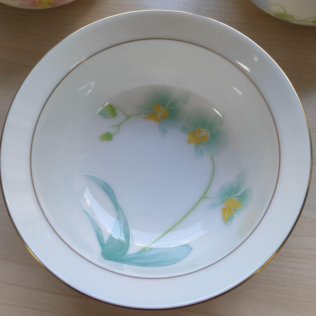 香蘭社 胡蝶蘭 金彩 五色柄 小鉢 五客 揃　深鉢