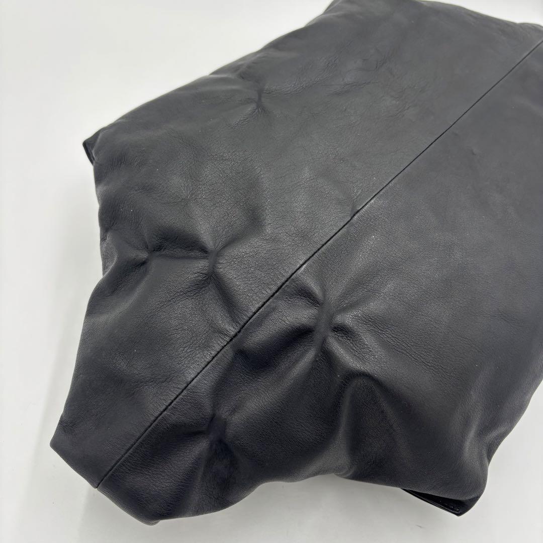 kawa-kawa カワカワ レザートートバッグ ハンドバッグ 本革 ブラック