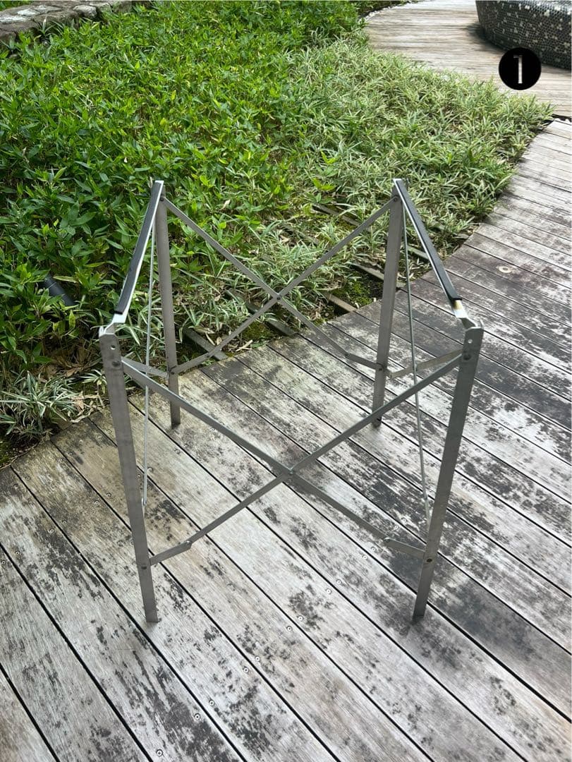 【廃盤品／中古】折りたたみ式アルミ製ハイスタンド２本価格❶❷セット販売