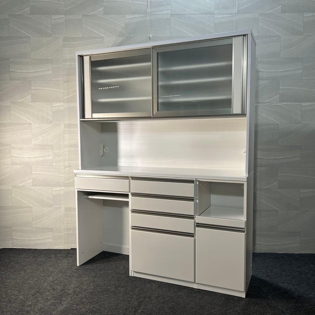 マナベインテリア 食器棚 レイ2 幅160 食器棚 シンプル 家具 d3694