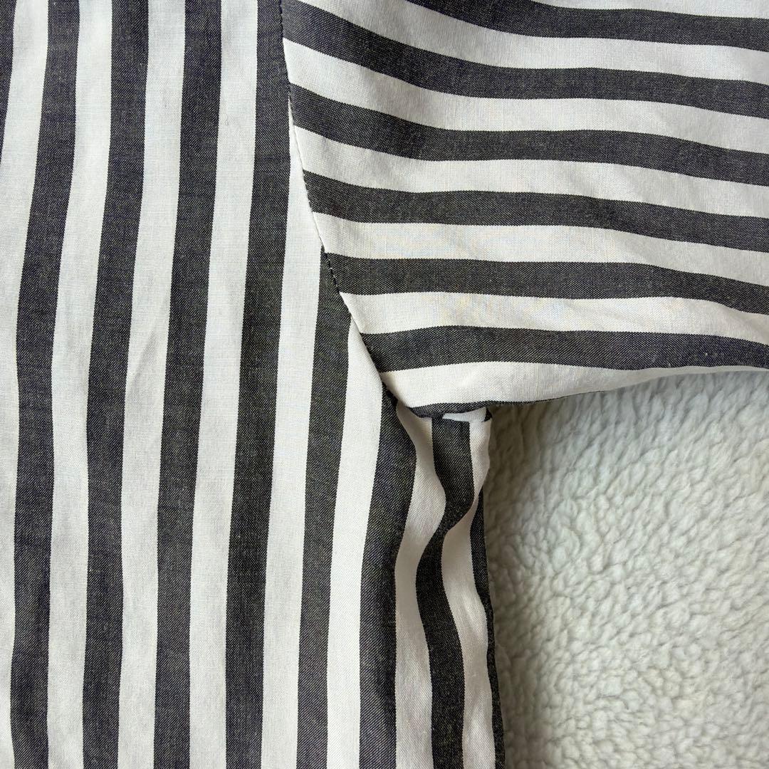 スピックアンドスパン コットン グレーストライプ オーバーサイズシャツ