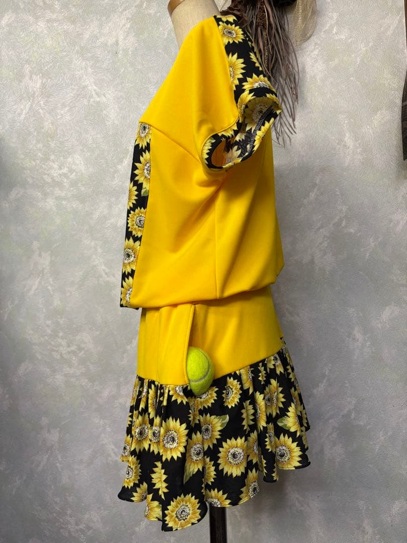 ひまわり柄テニスウェア ワンピース