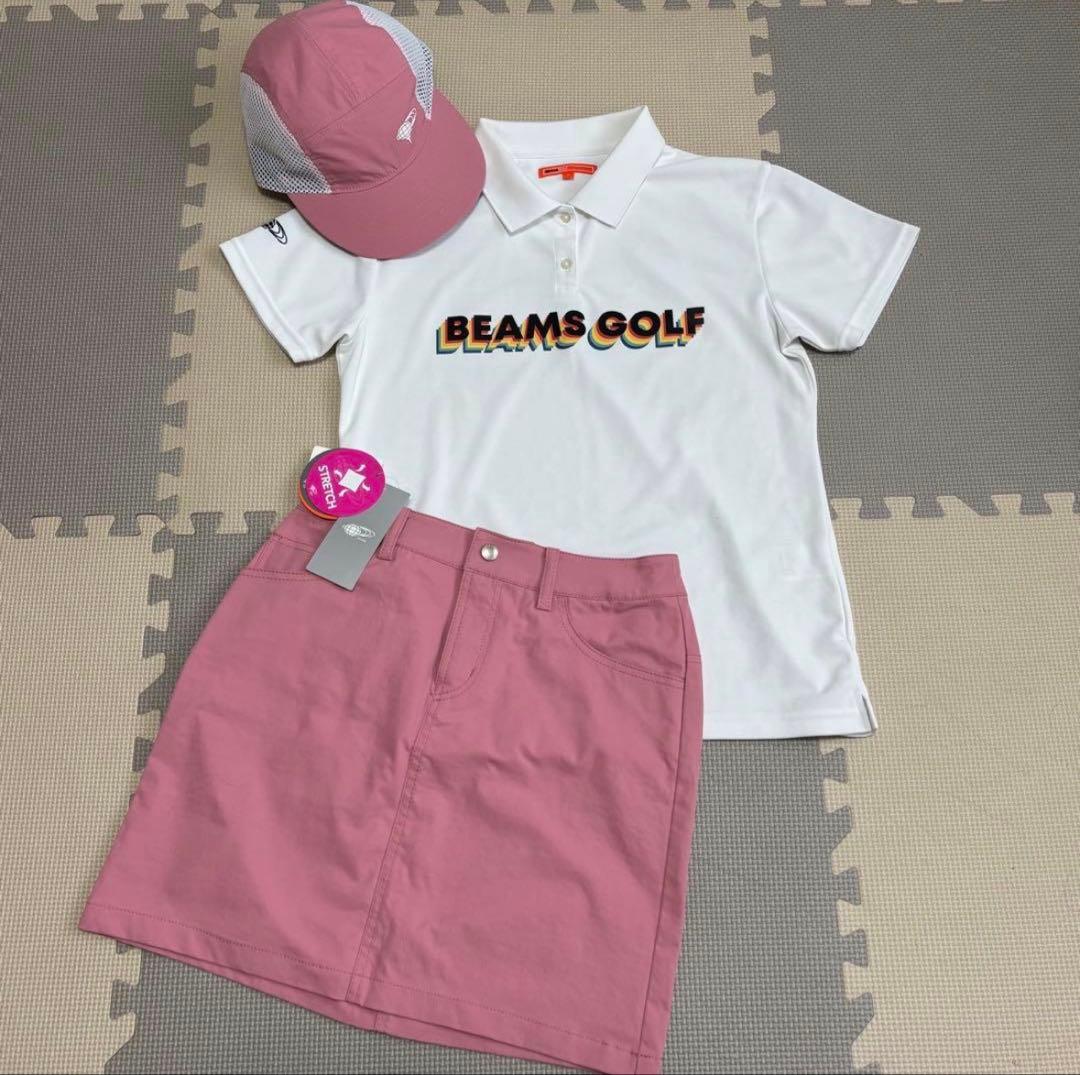 BEAMS GOLF グラデーションロゴ ポロシャツ L