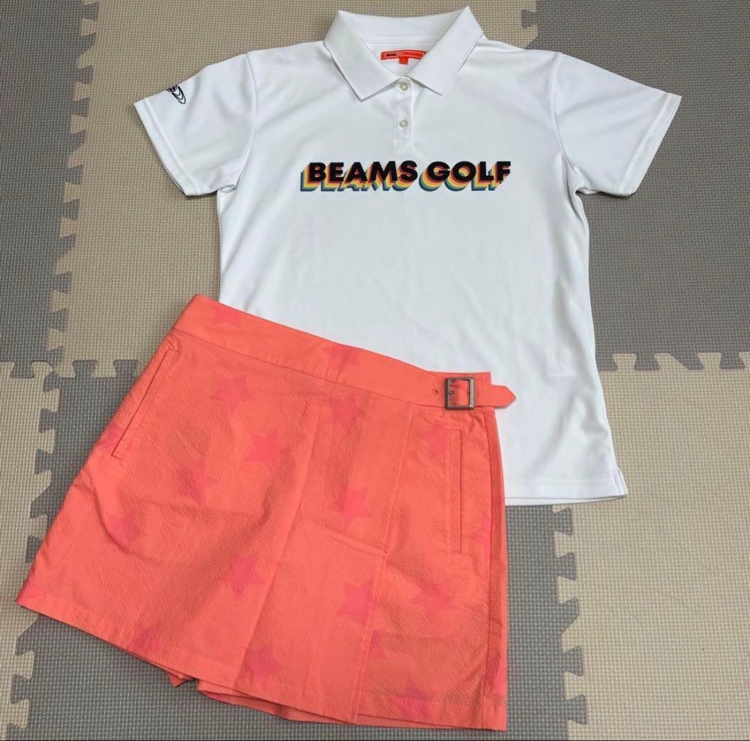 BEAMS GOLF グラデーションロゴ ポロシャツ L