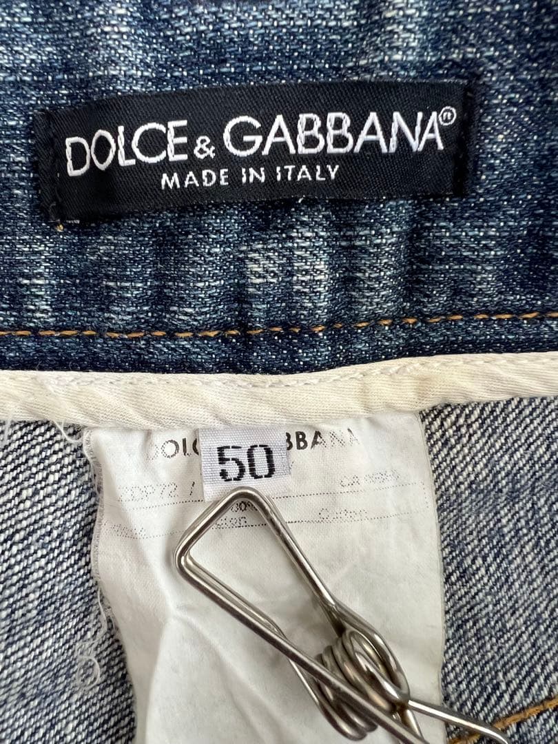 L～XL DOLCE&GABBANA ダメージ加工 デニムパンツ ITALY製