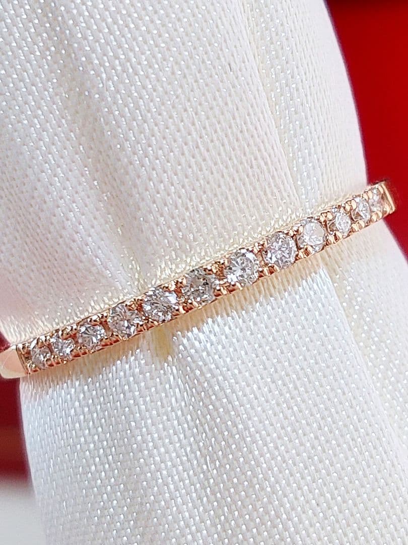 新入荷 未使用 k18PG ダイヤモンド 0.10ct エタニティ リング