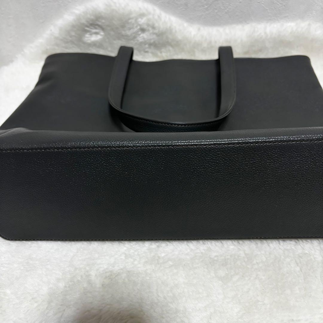 【未使用級】ビジネスレザーファクトリー トートバッグ グレー レザー シボ革