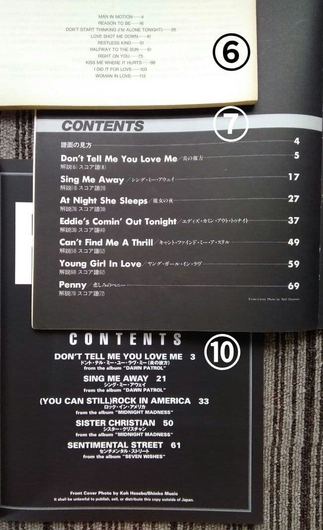 ナイトレンジャー 楽譜 スコア Night Ranger 10冊 まとめ売り