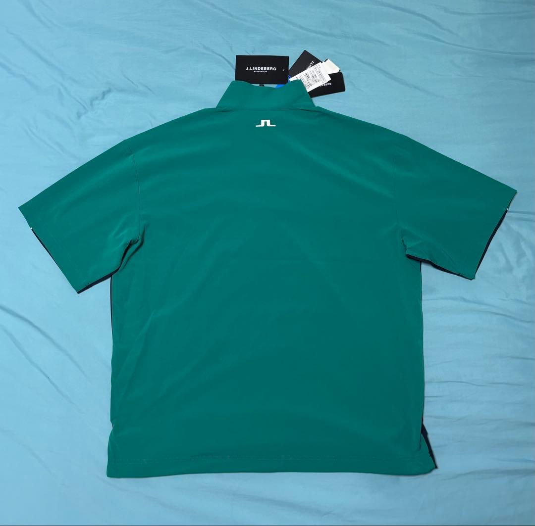 J.LINDEBERG 防風 半袖ハーフジップ46(L相当) ネイビー 新品