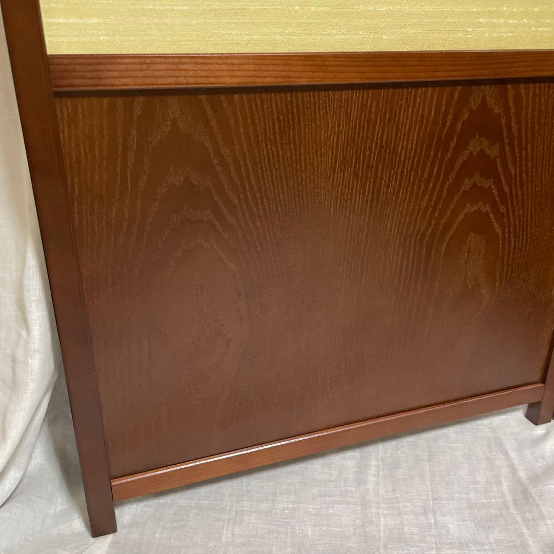 高級衝立　天然木　二曲　雀　九谷焼　二曲九谷屏風