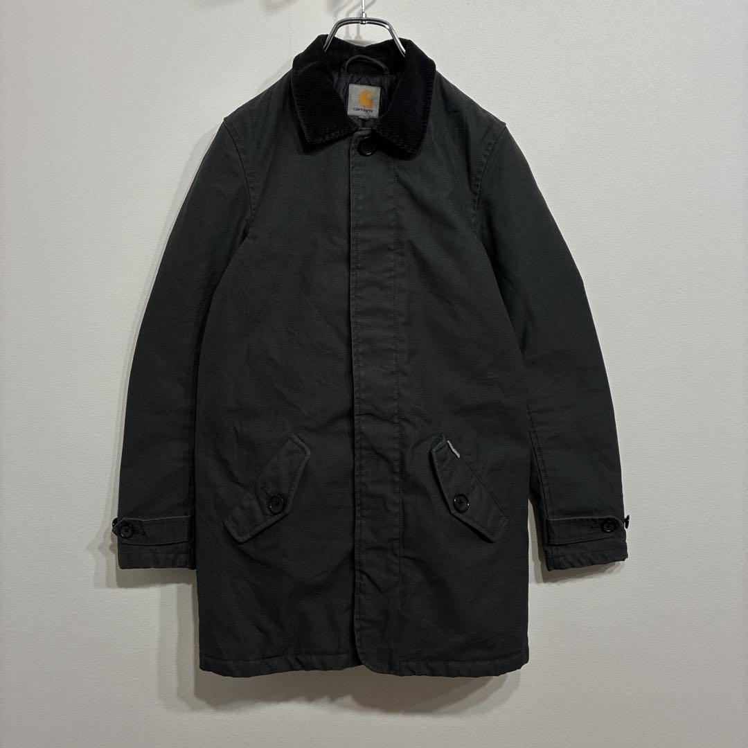 超人気❗️カーハート　ロングコート　S90sワンポイント刺繍ロゴ古着希少レアワーク