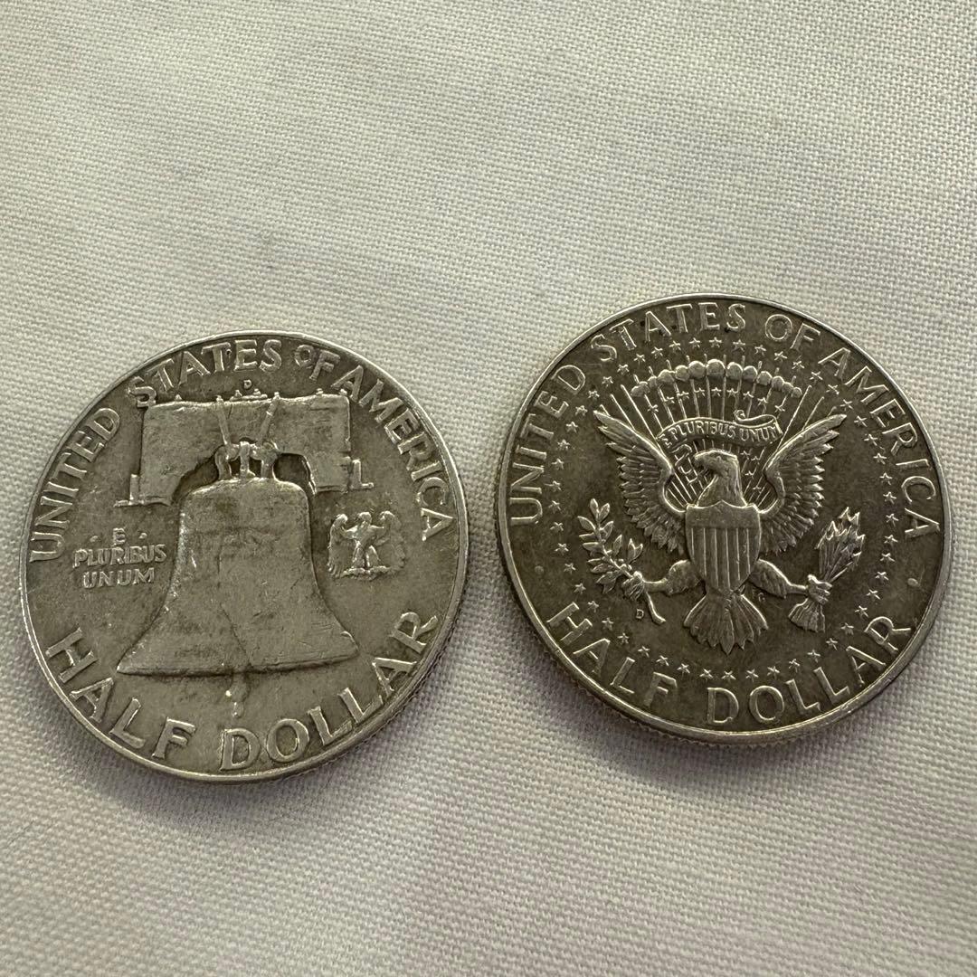 アメリカ フランクリン ケネディ 銀貨 2枚