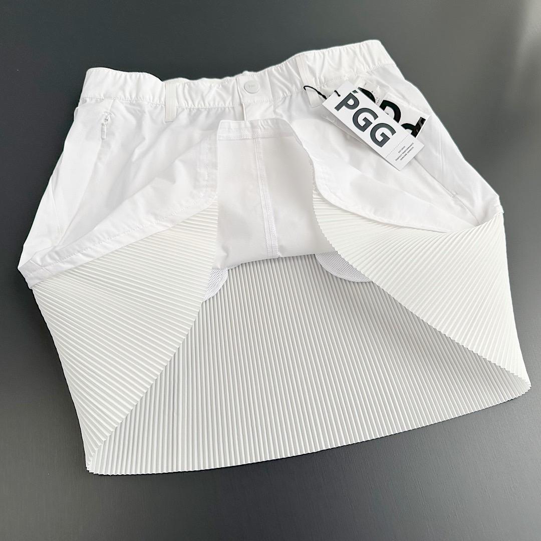 176 PGG ピージージー バックプリーツ スカート ホワイト サイズ00