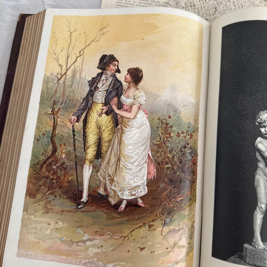 稀少1891年　美しいアンティーク古書ヴィクトリアン洋書　ジャンクジャーナル素材