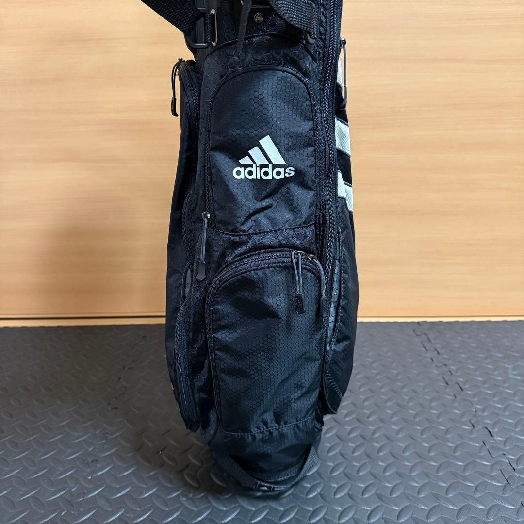 adidas スタンド式 4分割 キャディバッグ フード付き ブラック 軽量