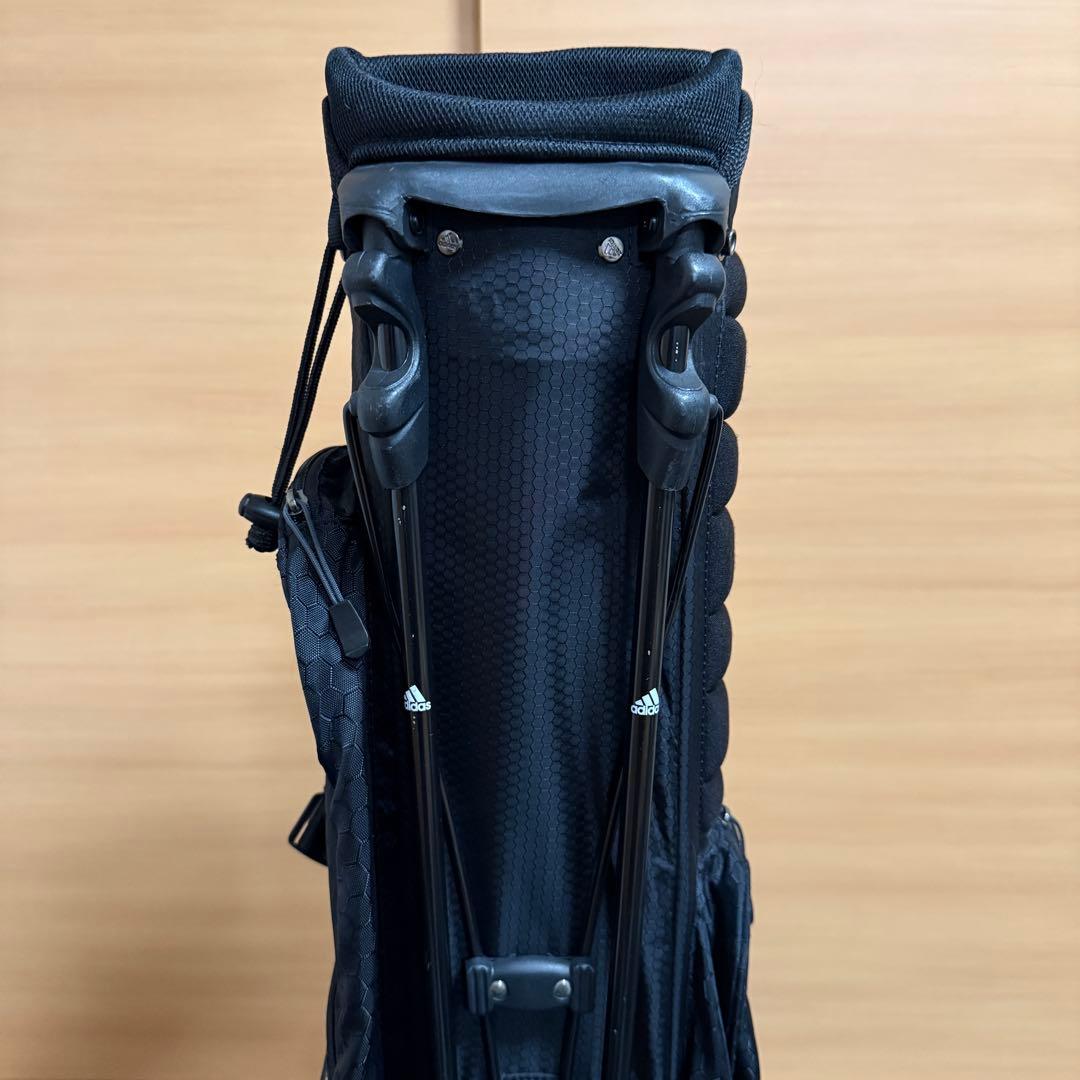 adidas スタンド式 4分割 キャディバッグ フード付き ブラック 軽量