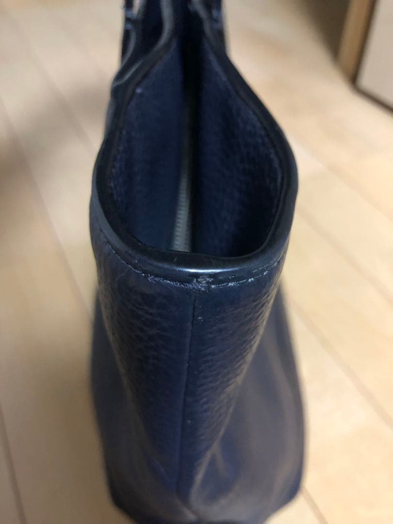 美品 COACHコーチ レザー トートバッグ ネイビー