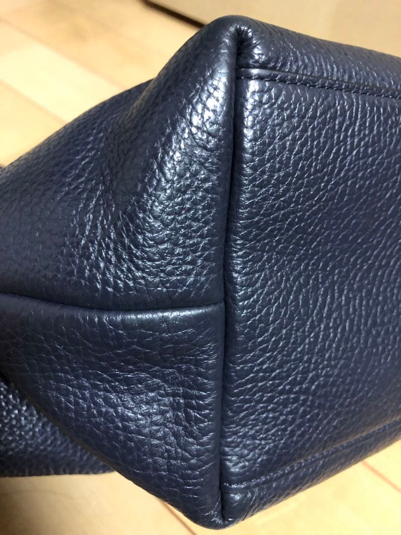 美品 COACHコーチ レザー トートバッグ ネイビー