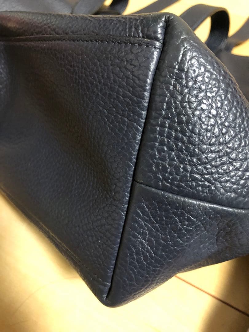 美品 COACHコーチ レザー トートバッグ ネイビー
