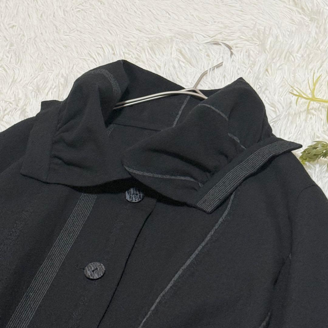美品　慈雨　ジャケット　ライトアウター　ウール　センソユニコ　立体裁断　ブラック