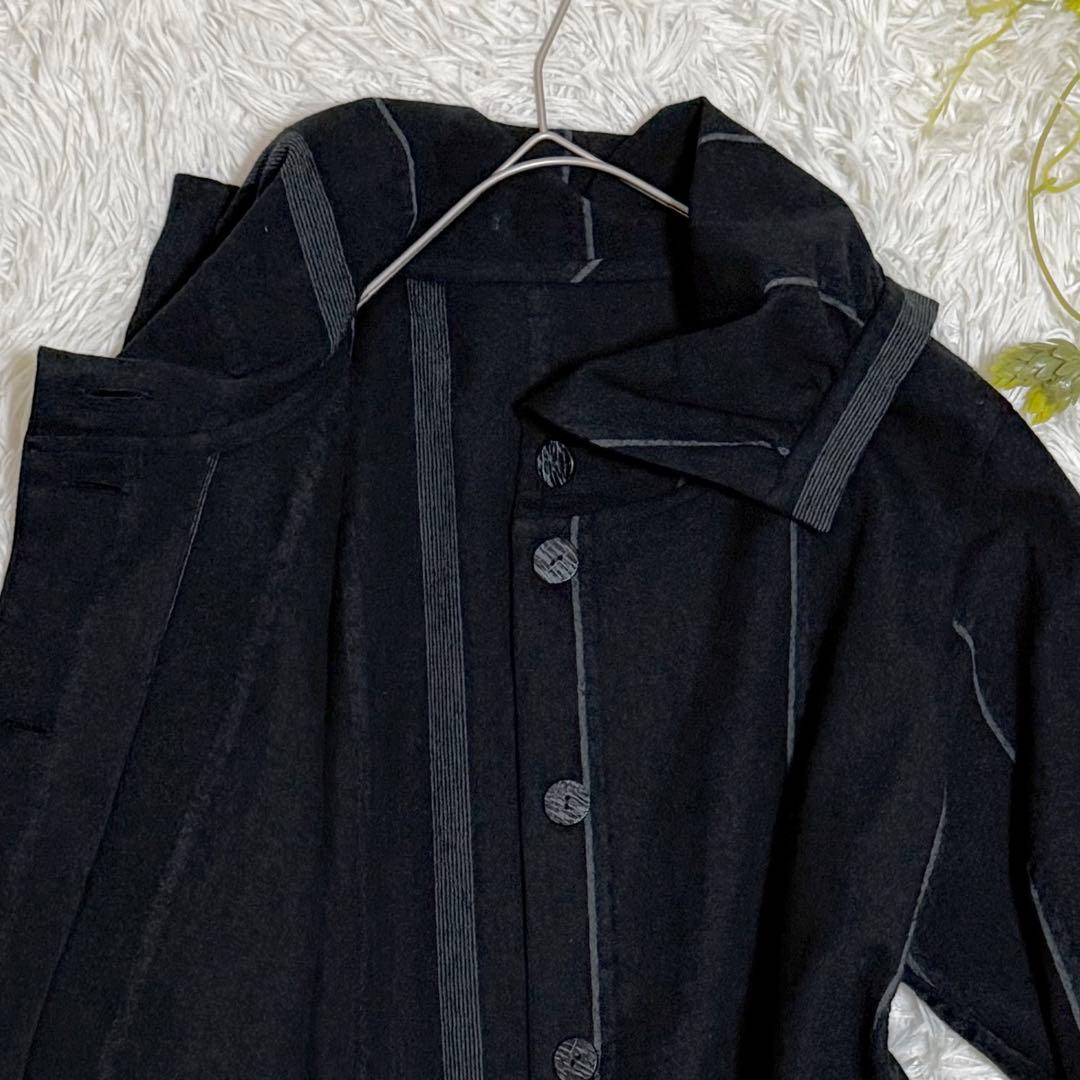 美品　慈雨　ジャケット　ライトアウター　ウール　センソユニコ　立体裁断　ブラック