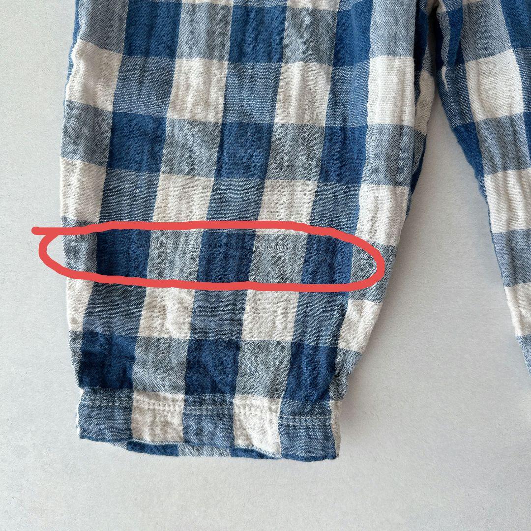 organic zoo ブルーギンガムチェックセットアップ 1-2y