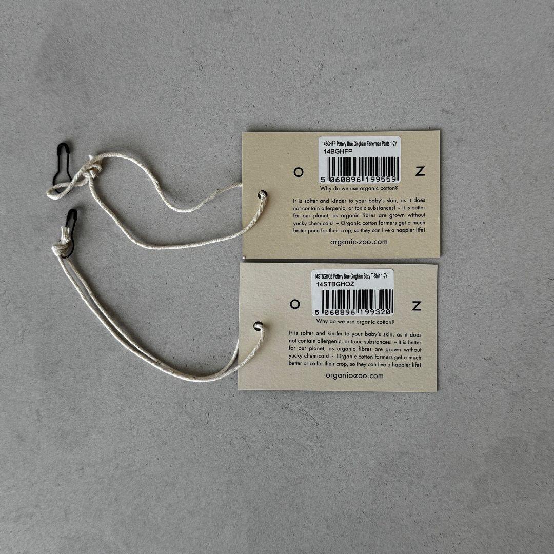 organic zoo ブルーギンガムチェックセットアップ 1-2y