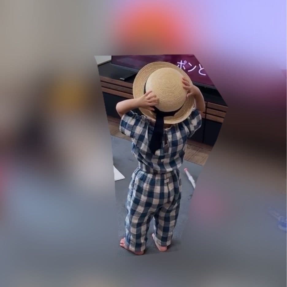 organic zoo ブルーギンガムチェックセットアップ 1-2y