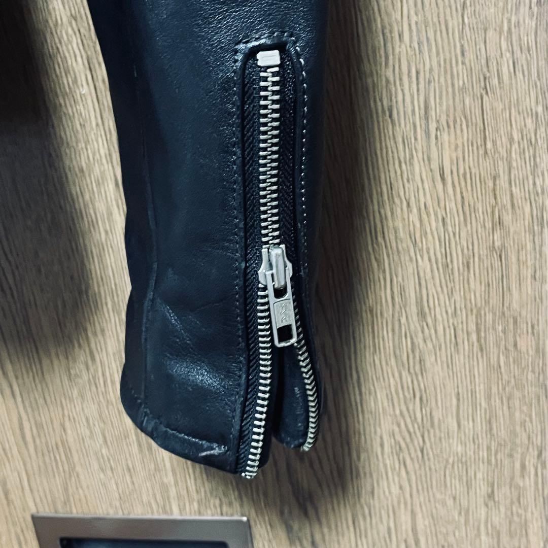 TRICKYシングル ライダースレザー／本革ジャケット／サイズM